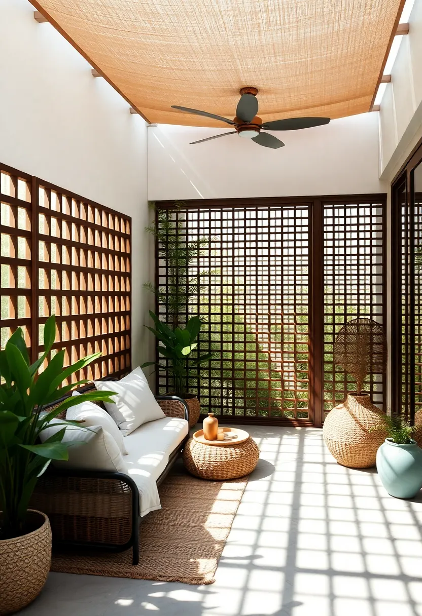 Zen Space: Create​ a serene corner with lattice and ⁤minimal accessories for ‍meditation or yoga, fostering a calm ​and peaceful atmosphere