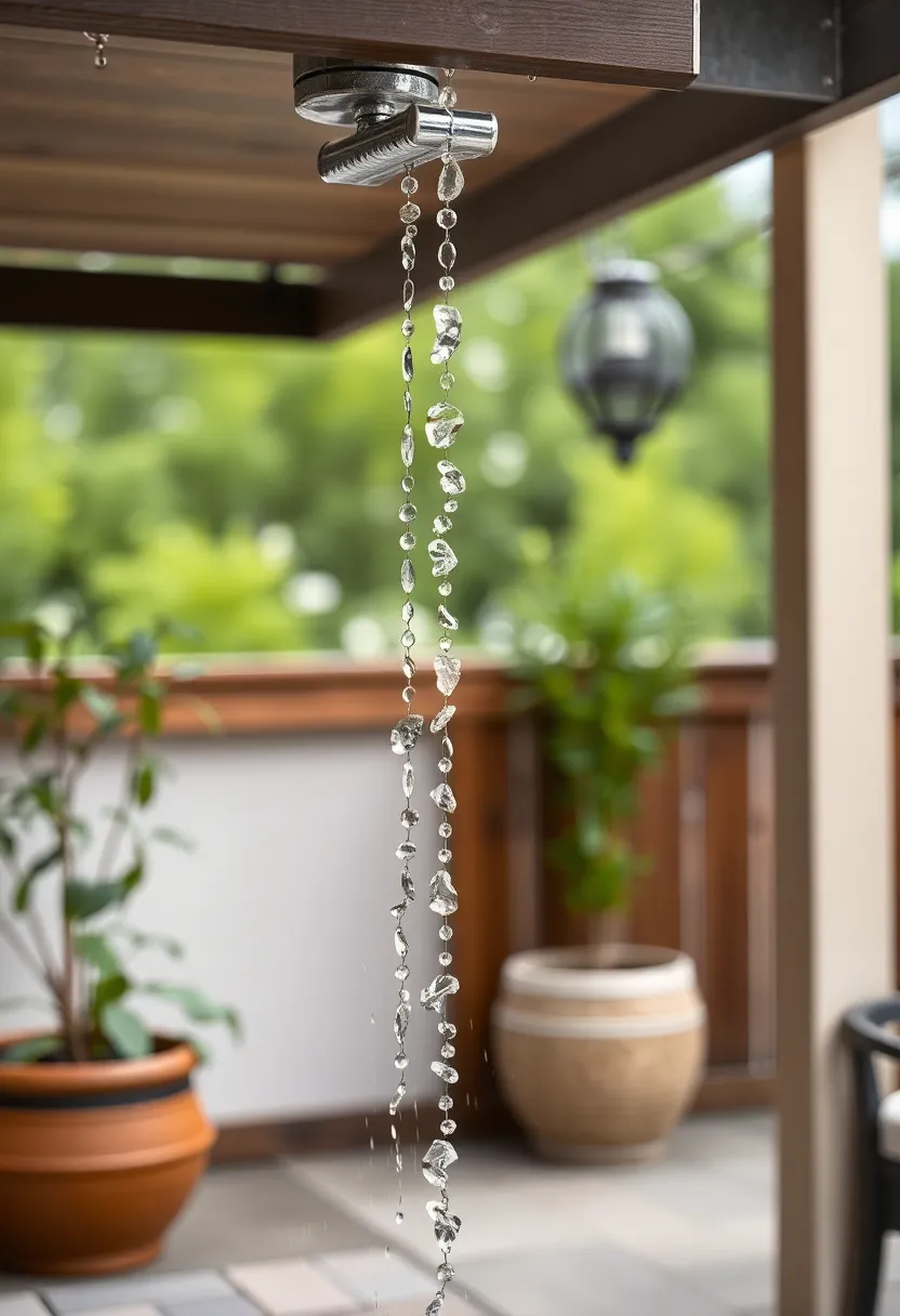 Rain Chain: Substituting a traditional downspout, a rain chain captures rainwater, creating calming sounds while enhancing your home's appeal