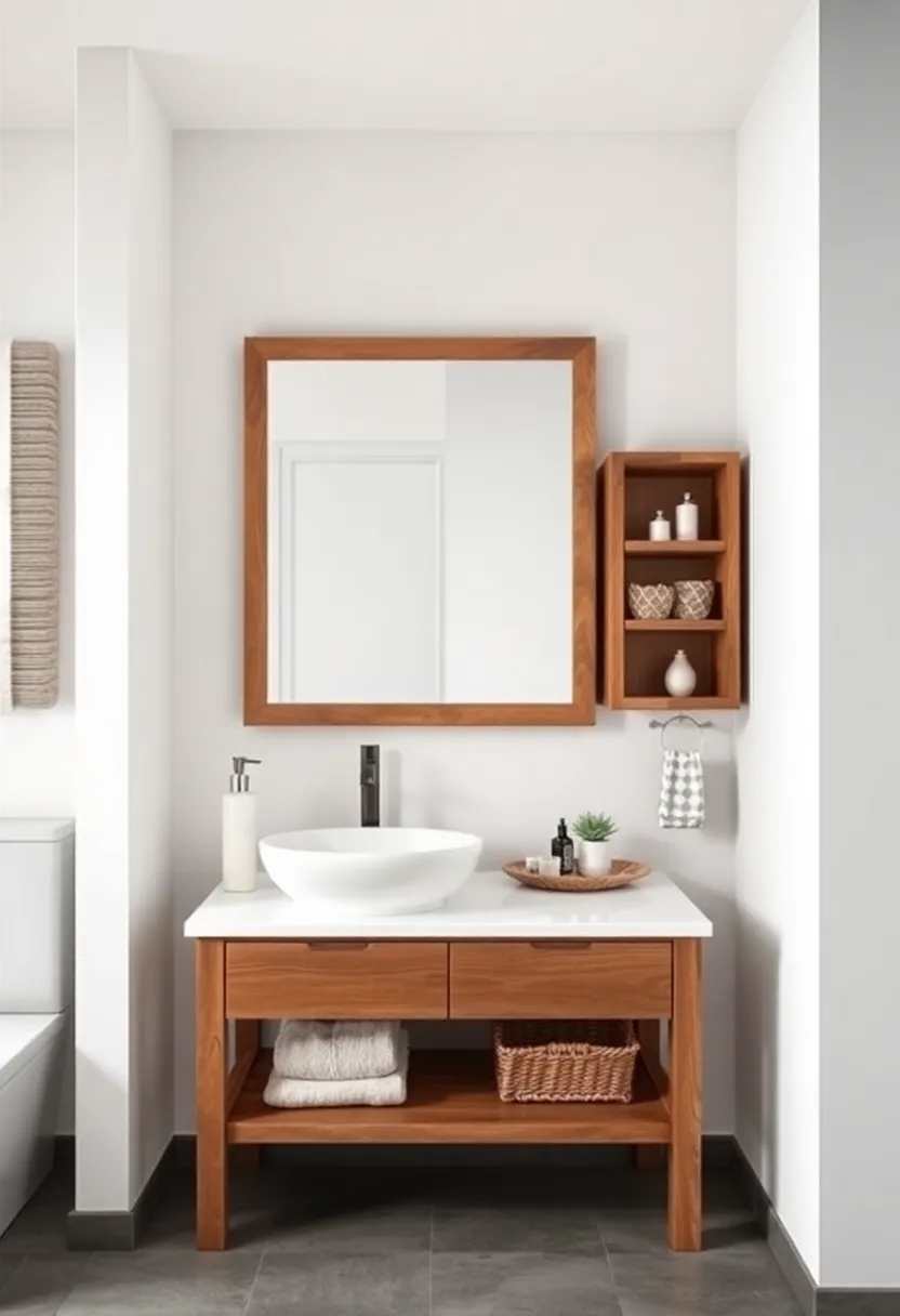 Stylish storage Solutions for a Clutter-Free Rustic Vanity
