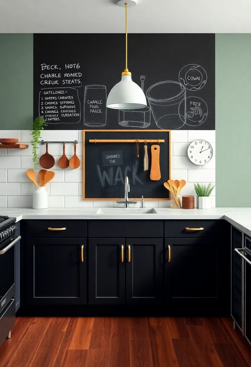 Chalkboard Wall: Utilize a chalkboard for notes or menus, adding a playful and functional element to your kitchen