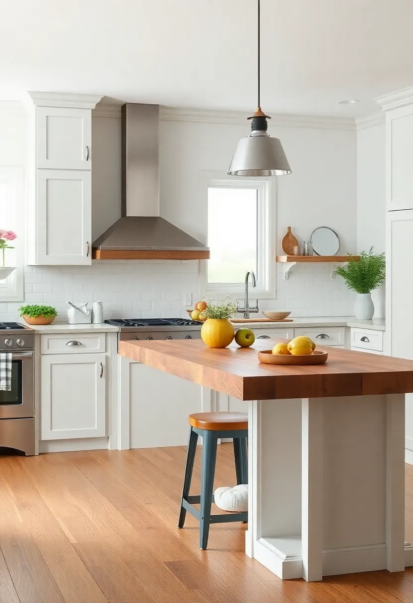 Classic Butcher Block: Incorporate a butcher block island or countertop for both functionality and style