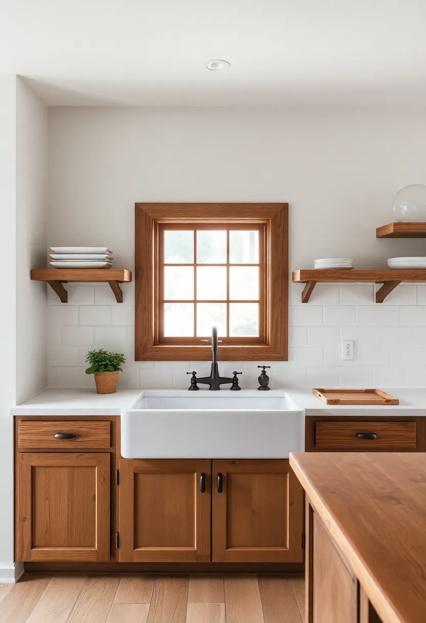 Farmhouse Sink: Incorporate a large, deep sink for functionality and a classic rustic aesthetic
