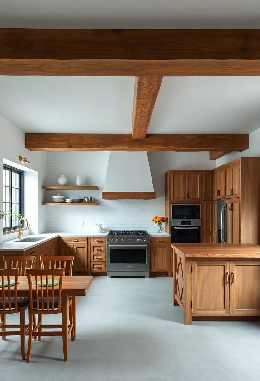 Classic Wood Beams‍ elevating ​Your Kitchen's overall Design