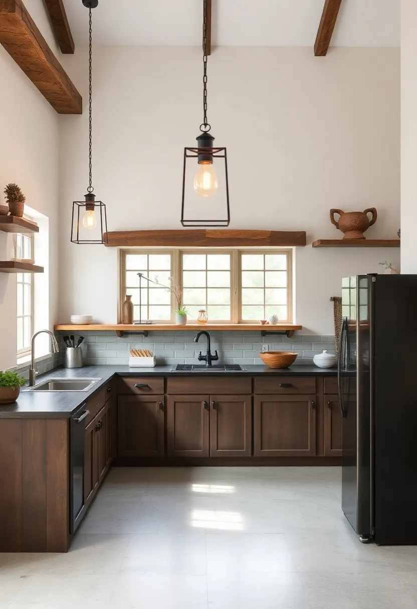 Rustic Lighting Fixtures: Choose wrought iron,lantern-style,or vintage pendant lights to add warmth and charm