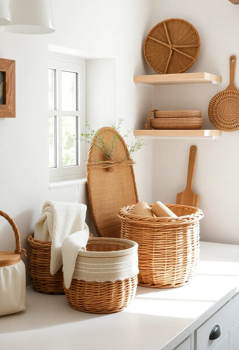 Woven Baskets: use baskets for storage and decoration, adding warmth and a touch of natural charm