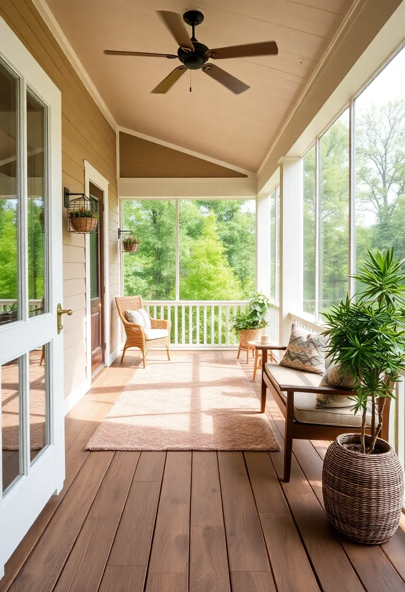 exploring Color Palettes: Pairing Wood Flooring with Porch Decor