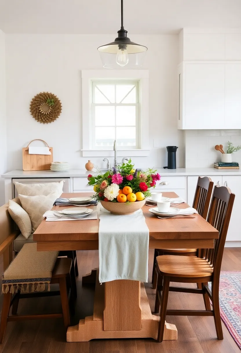 Farmhouse ⁢Table Centerpiece:⁢ Decorate a rustic table ‌with seasonal‌ offerings, ⁤fresh flowers, or a vibrant‍ fruit bowl to​ create an inviting ‌focal point