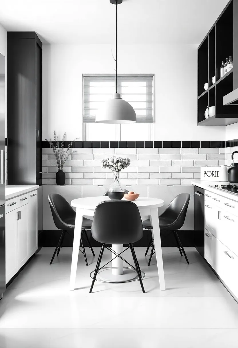 Timeless Black and‍ White: Achieve ⁤an elegant look⁣ with ⁣black and white⁣ decor, using⁢ a monochromatic​ palette for⁤ a sophisticated breakfast area