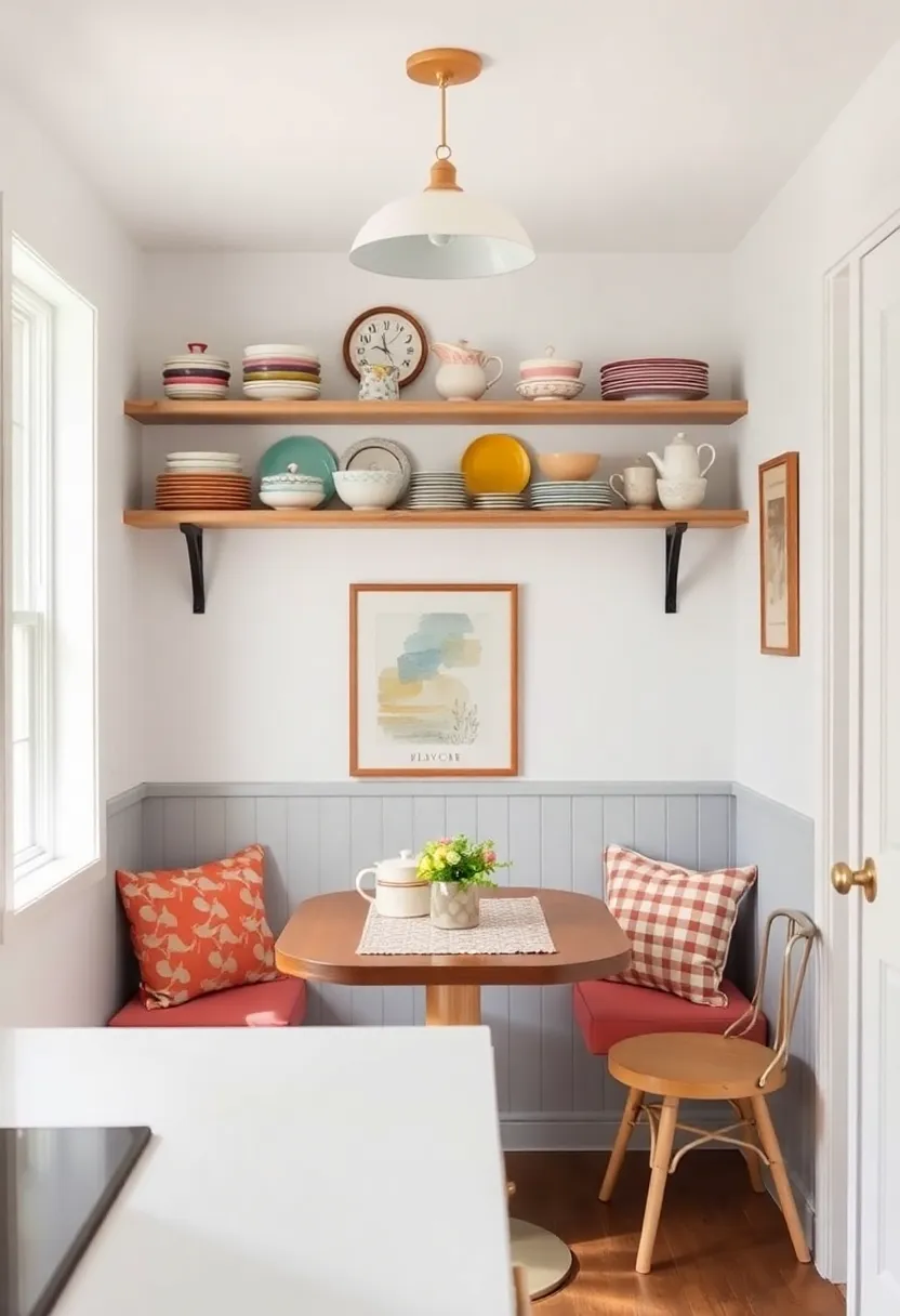 Vintage Tableware ‌Display:​ Turn your breakfast nook into a charming display by ​showcasing ‌colorful dishware​ or art‍ on shelves‌ above the seating