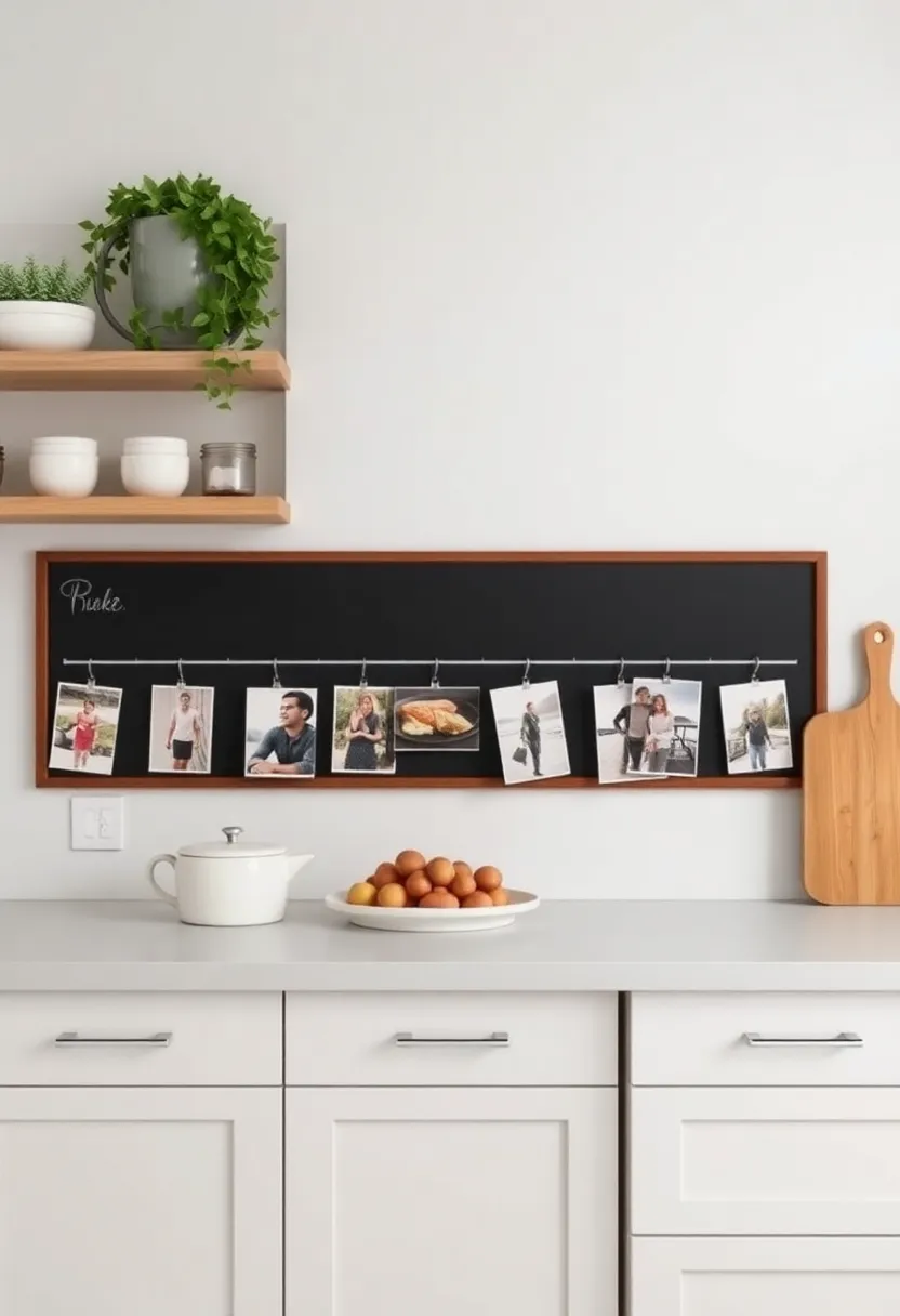 Kitchen Timeline: Create a timeline of your family's culinary journey with framed photos and milestones pinned to the wall
