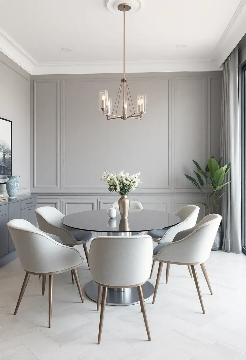 Dining Spaces Transformed: Elegant Gray and Silver Color Combinations