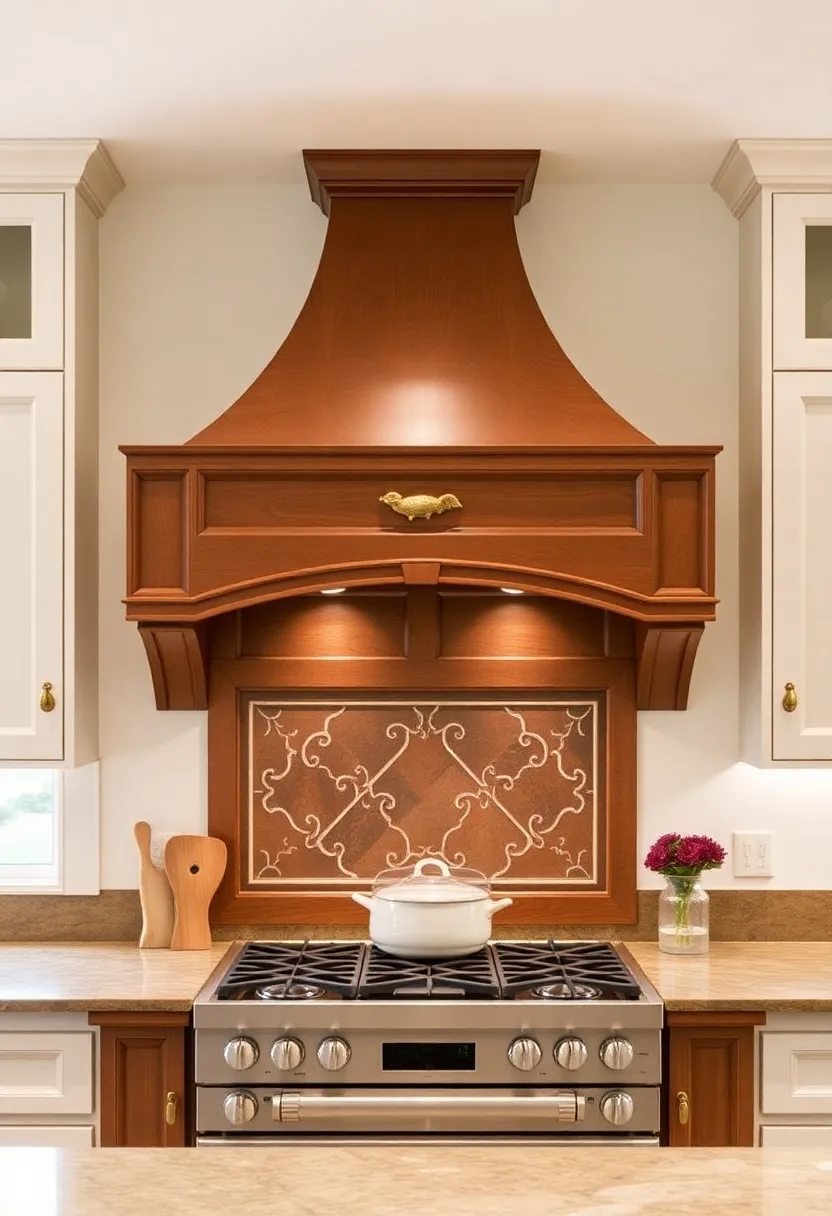 14) Classic Range Hood: A decorative range hood can become a stunning focal point while providing necessary ventilation with traditional style