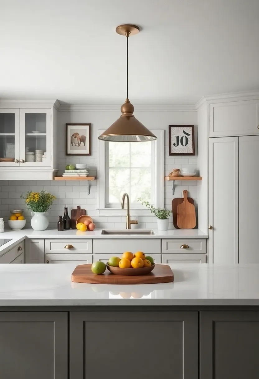 26) Family Photos and Artwork: Personal touches through family pictures or tasteful artwork make the kitchen feel warm and inviting, perfect for gatherings