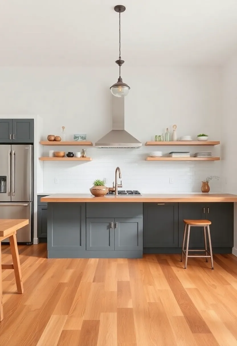 5) Hardwood Flooring: Durable and warm,hardwood floors are a classic choice that brings richness and character to the kitchen space