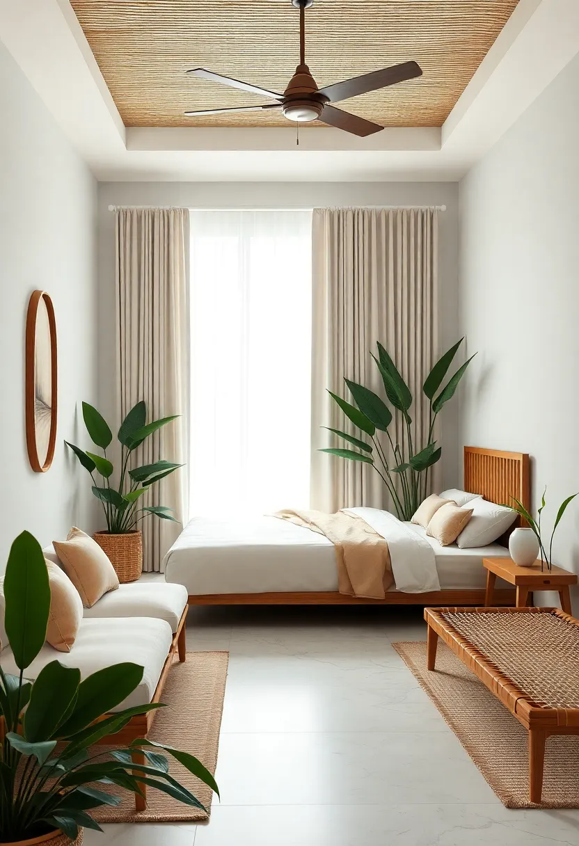Balancing Minimalism with Tropical Flair for an inviting Atmosphere