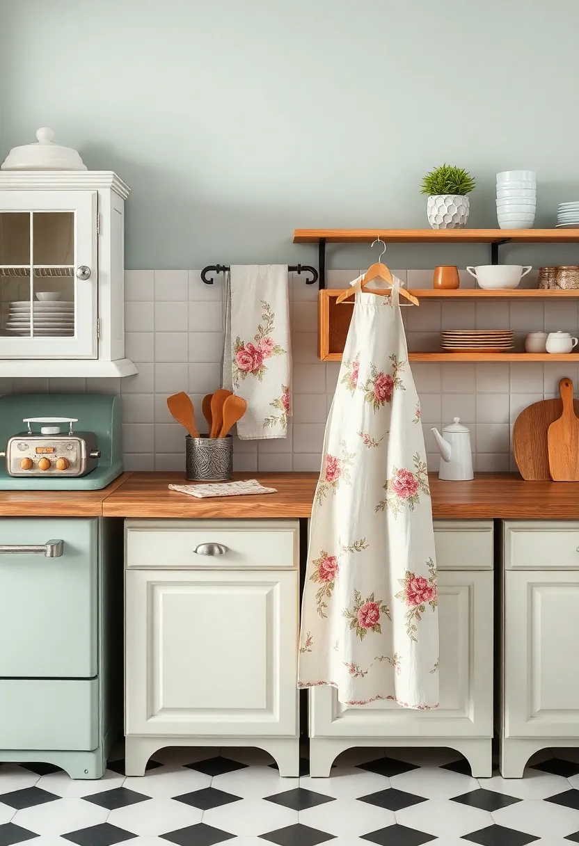 Hand-Printed Linens: Celebrate the charm of hand-printed tea towels and aprons that brighten up your kitchen and connect you to the art of homemaking