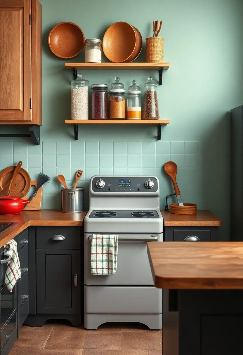 Old-Fashioned Spice Racks: Keep your spices organized and close at hand with a rustic spice rack that pays homage to traditional cooking methods
