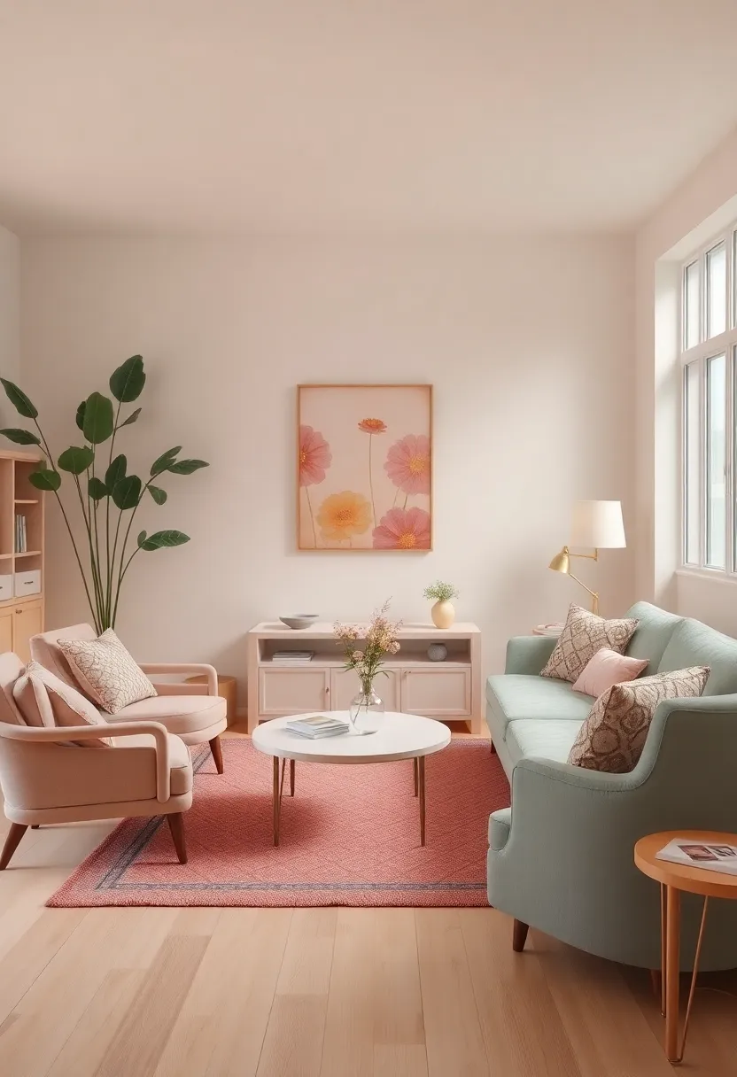 Artful Arrangements: Styling ​Furniture⁤ in a vintage⁤ Pastel Living Room