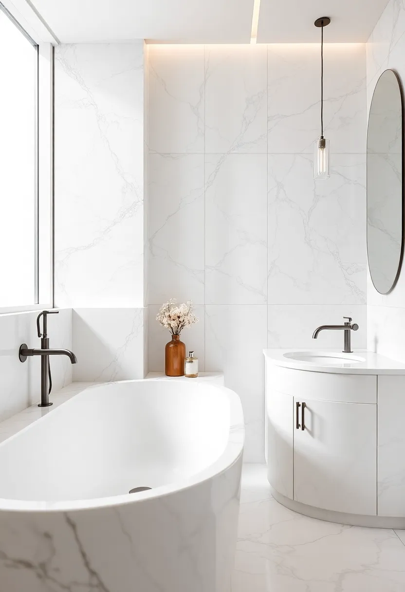 Showcase Luxury with Marble⁢ Surfaces and High-End ‌Fixtures for a Sophisticated Appeal