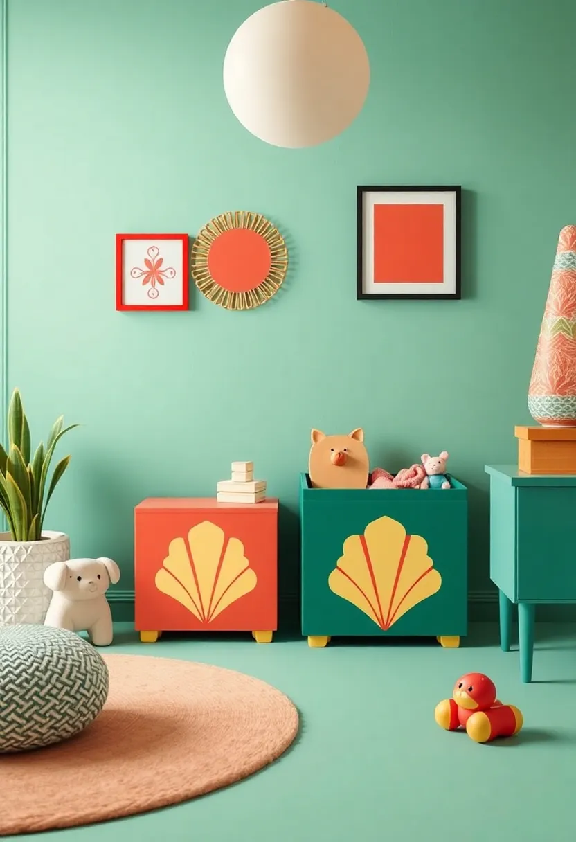 Art Deco Toy Boxes: Introduce whimsical storage options shaped like classic Art Deco designs, making tidying up a fun activity for children