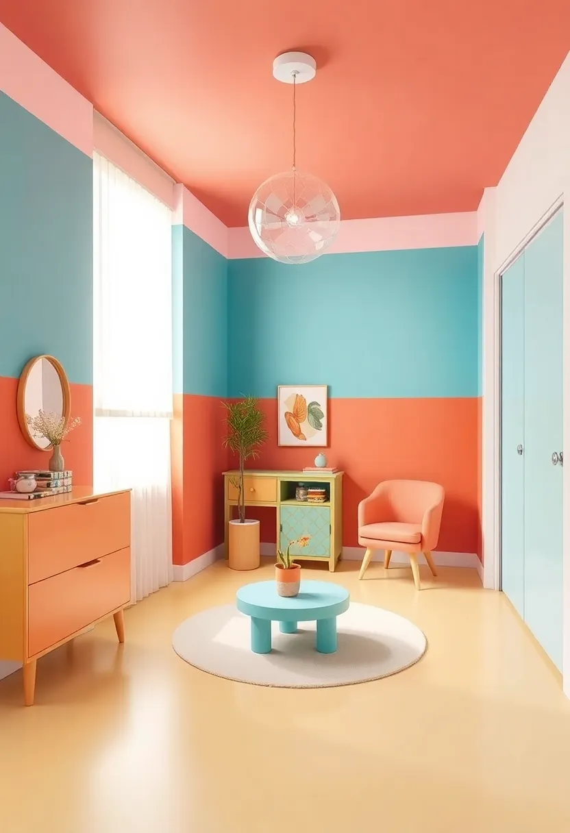 Bold Color Blocks: Experiment with color-blocking on walls or furniture to create dynamic visual interest and playful contrasts, a hallmark of Art Deco aesthetics