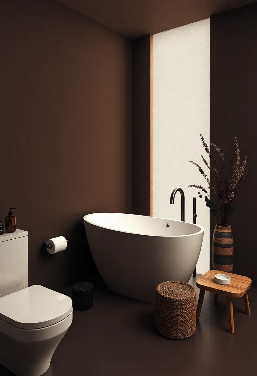 Moody Tones: Create an Intimate Atmosphere with​ dark and​ Rich Bathroom decor