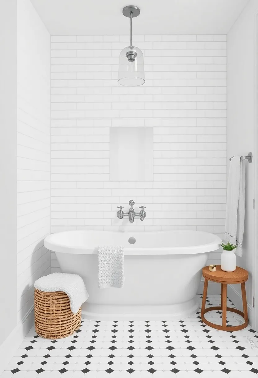 Classic Subway Tiles: Achieve a timeless look with printed wallpaper mimicking classic subway tiles, adding a chic touch without the hassle of installation
