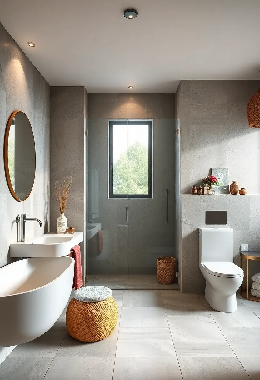 Contrasting Hardware Finishes Complementing Transparent ⁢Bathroom Glass Doors ​For A Balanced Look