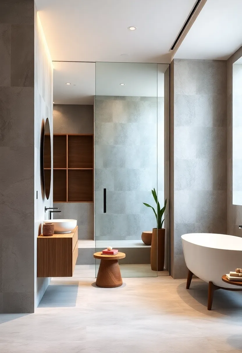 Curved Glass ⁢Door Designs Adding Fluidity And Movement To ‍Sleek Contemporary Bathroom ⁤Themes