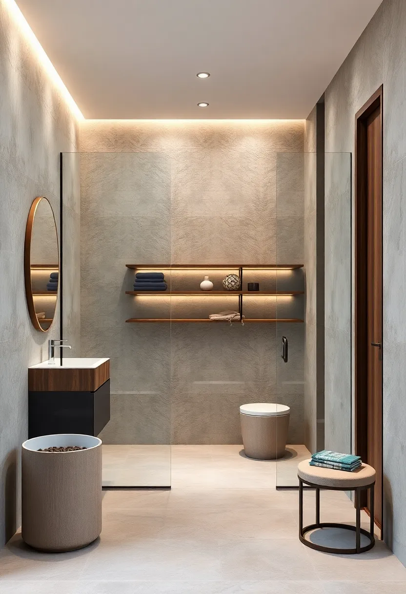 Integrated Shelving Within Glass Door Stalls ⁢offering Practicality With‌ A Modern Design​ Edge