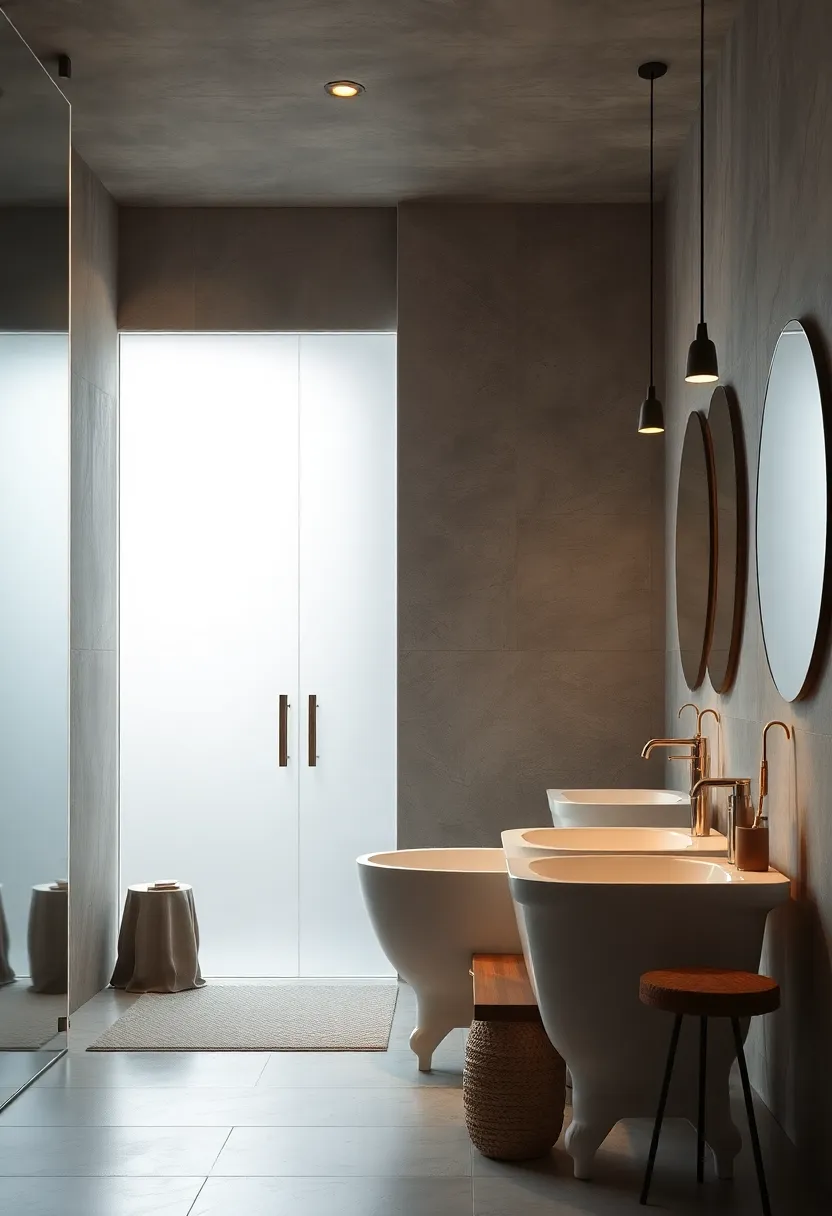 Soft Backlighting Behind ​Frosted Glass Doors ‌Evoking A⁣ Serene And ⁤Spa-Like Bathroom Atmosphere