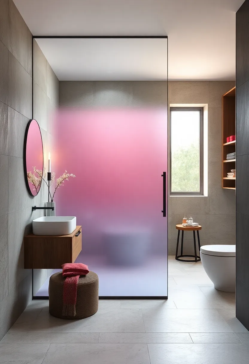 Subtle Gradient Tints On Glass Doors Softening​ Harsh⁣ Lines And ‍Adding Visual Warmth To Modern⁣ Bathrooms