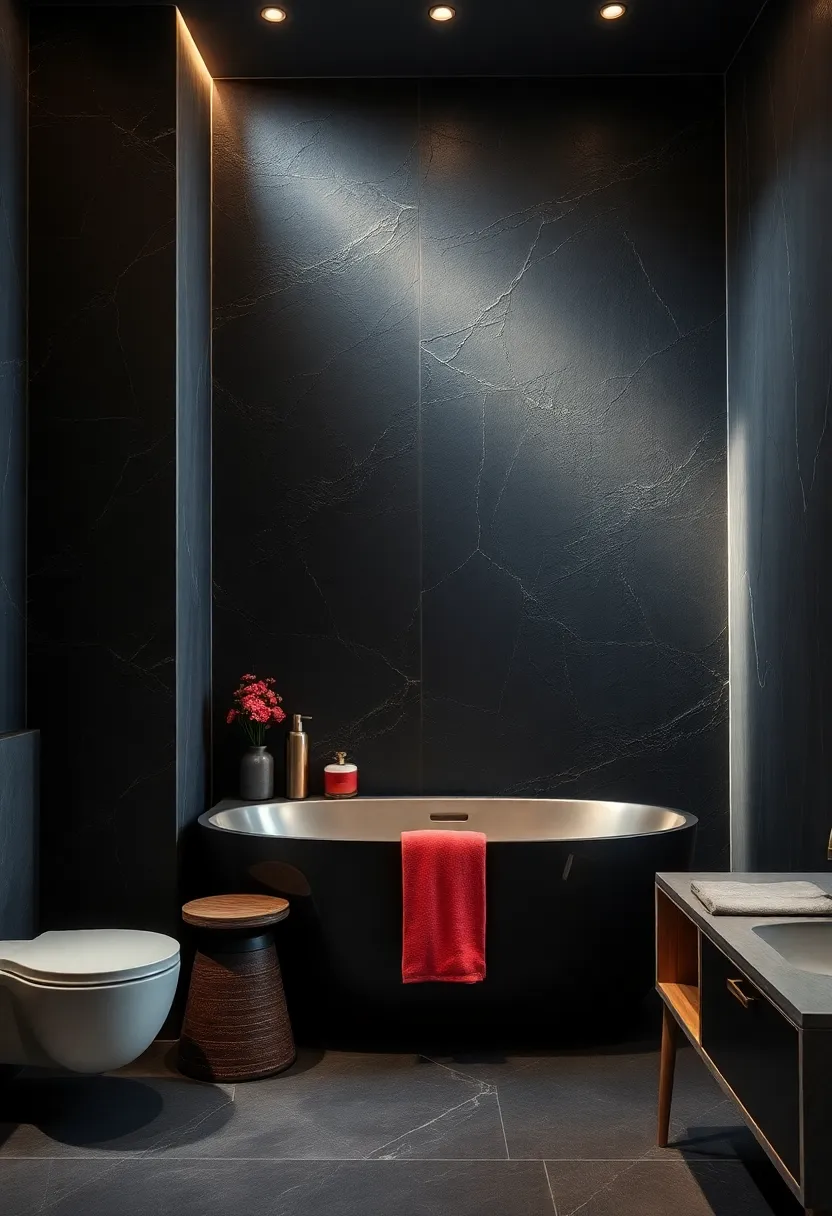 Smoky Black Venetian‌ Plaster for a Luxurious⁣ Textured Look