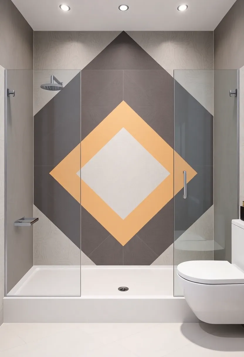 Geometric Patterns: Bold geometric designs can create a striking focal point, adding personality to your bathroom