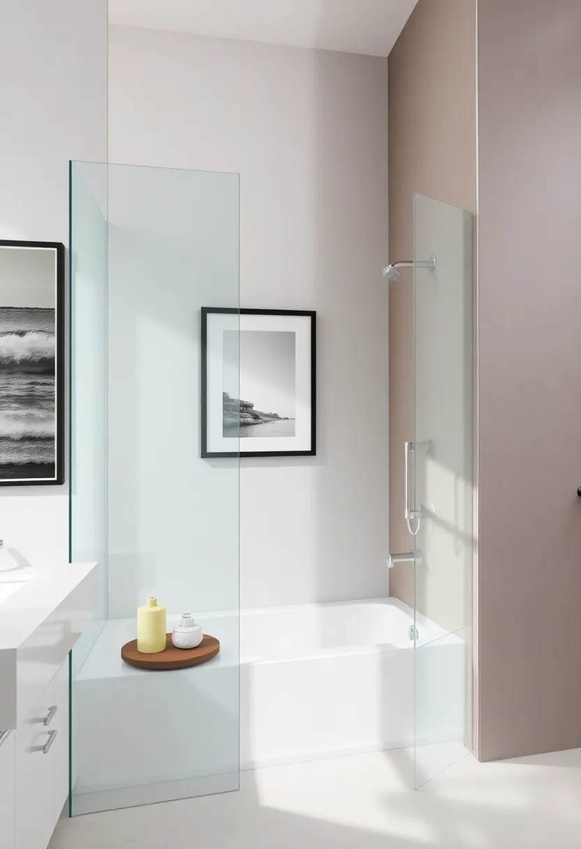 Custom Artwork Display: Hang beautiful framed art or photography above the shower for a unique and sophisticated touch
