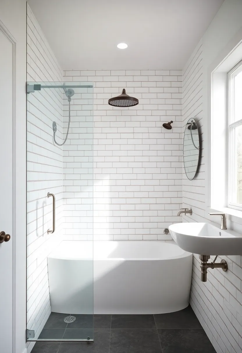 Vintage Subway Tiles: Classic white or colored subway tiles can add charm and a sense of nostalgia to your bathroom
