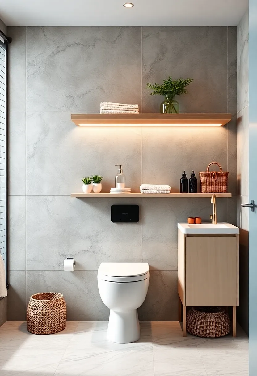Install Floating shelves Above the Toilet for Extra Storage Without​ Taking Up Floor Space
