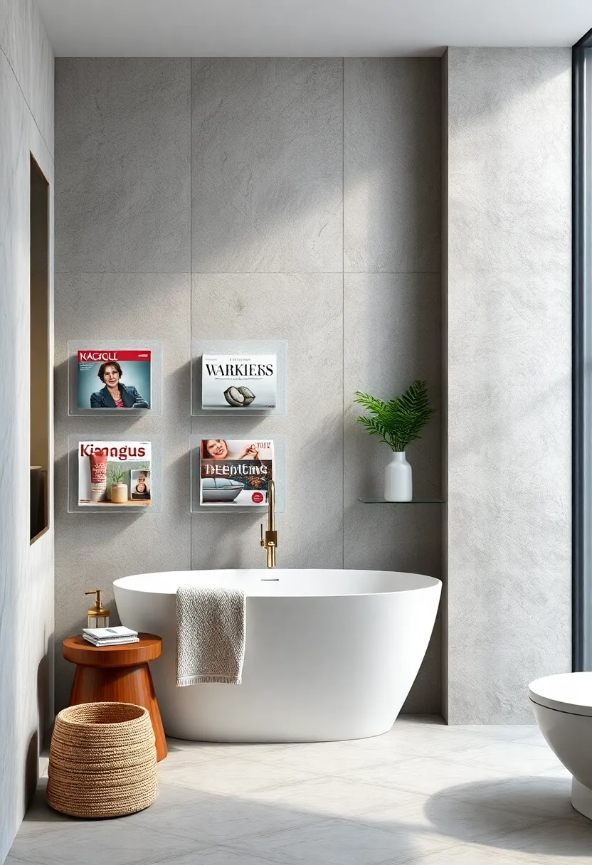 Use⁣ Clear Acrylic Wall Pockets ⁣to Organize⁤ Magazines and Bathroom Reads Stylishly