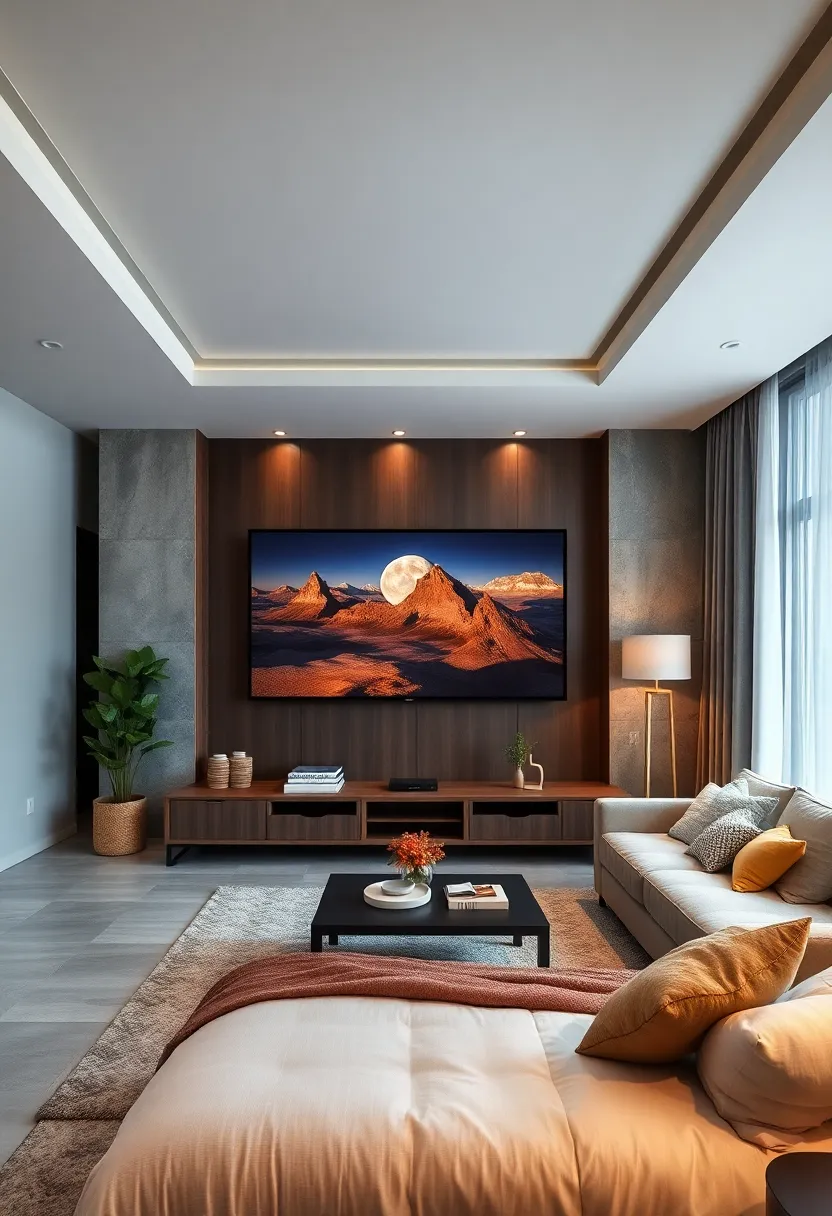 Opt for a projector and screen to‍ save space and add a cinematic feel