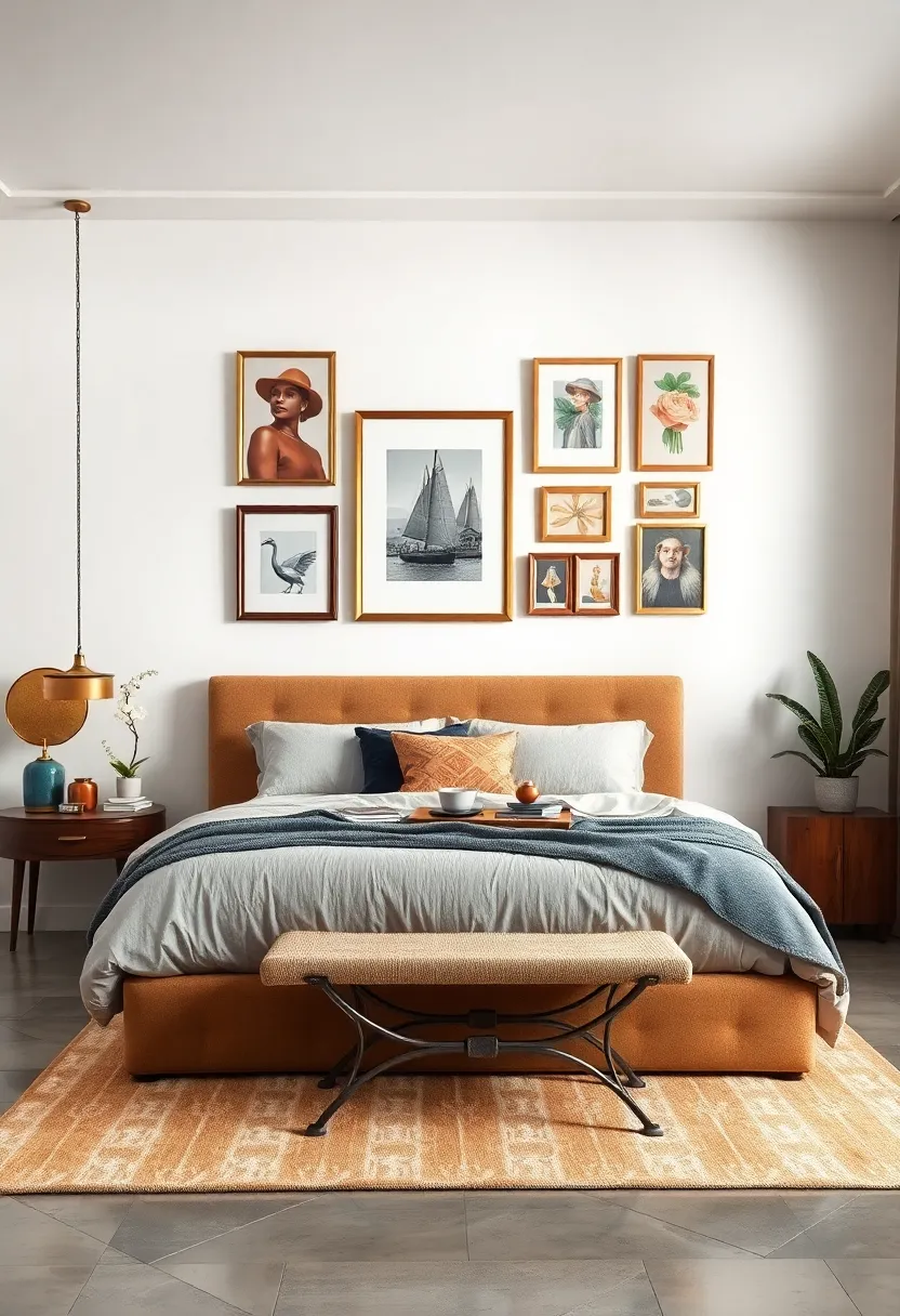 Gallery Wall Mix of Vintage and Modern Frames