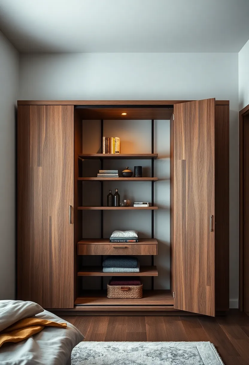 Compact‍ Wardrobe with ⁣Multi-Level Shelves Perfect for Small Bedroom​ spaces