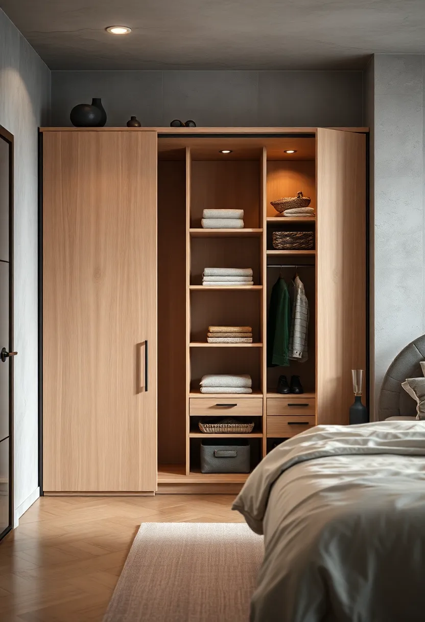 Wardrobe with Tiered Shelves ‍and ⁢Hidden Compartments to‍ Keep Clutter Out of ‌Sight