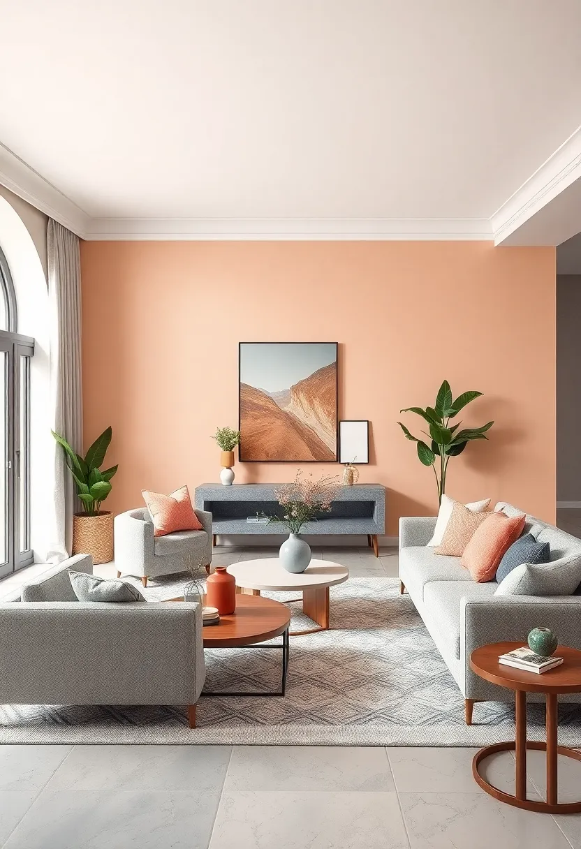 Soft‍ Peach and Cool Gray: Gentle peach ‌hues coupled with cool gray details⁤ create a balanced and harmonious space