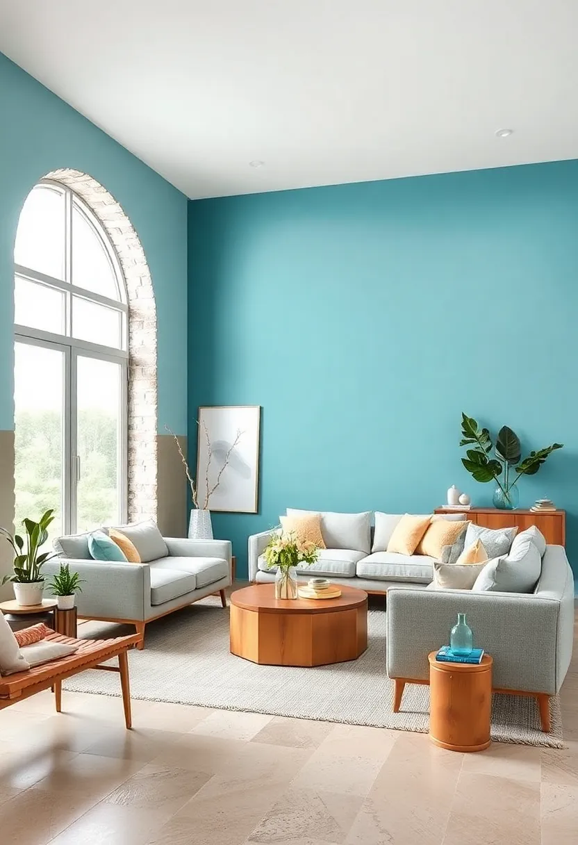 Aqua⁢ Blue ​and Light Sand: refreshing aqua ⁣walls mixed with sandy neutrals bring coastal calm indoors