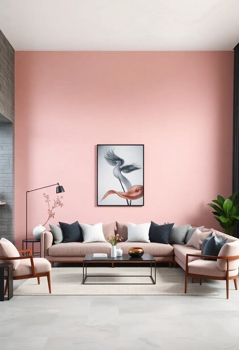 Blush Pink and Charcoal Gray: Gentle blush tones combined with deep charcoal add a ‌sophisticated and inviting flair