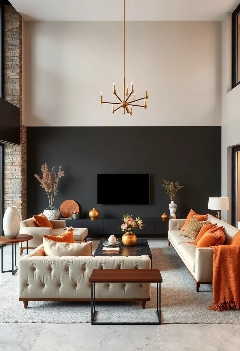 Warm Charcoal and Pale Gold: Moody charcoal paired with subtle‌ gold ‌accents injects elegance and depth