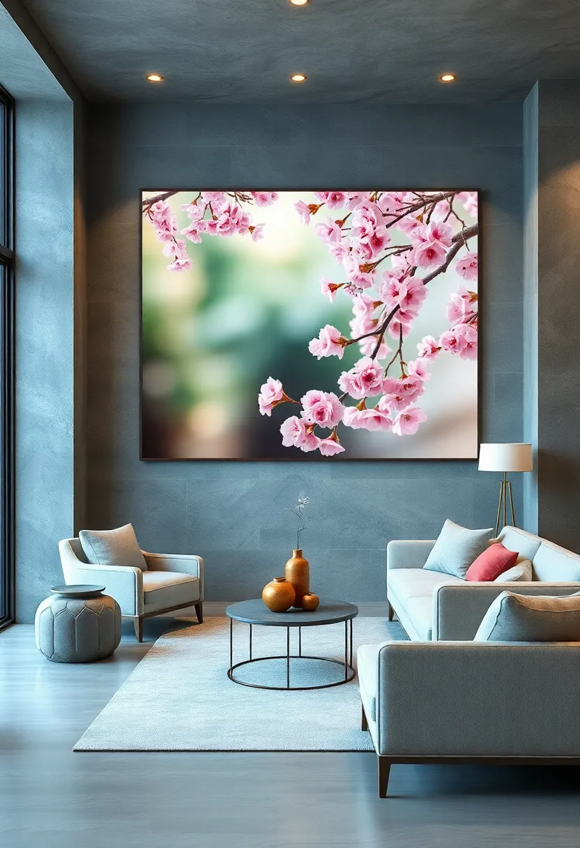 Cherry⁣ Blossom Cascades: Delicate pink‍ blooms symbolize renewal and beauty, ‌perfect​ for lightening a space