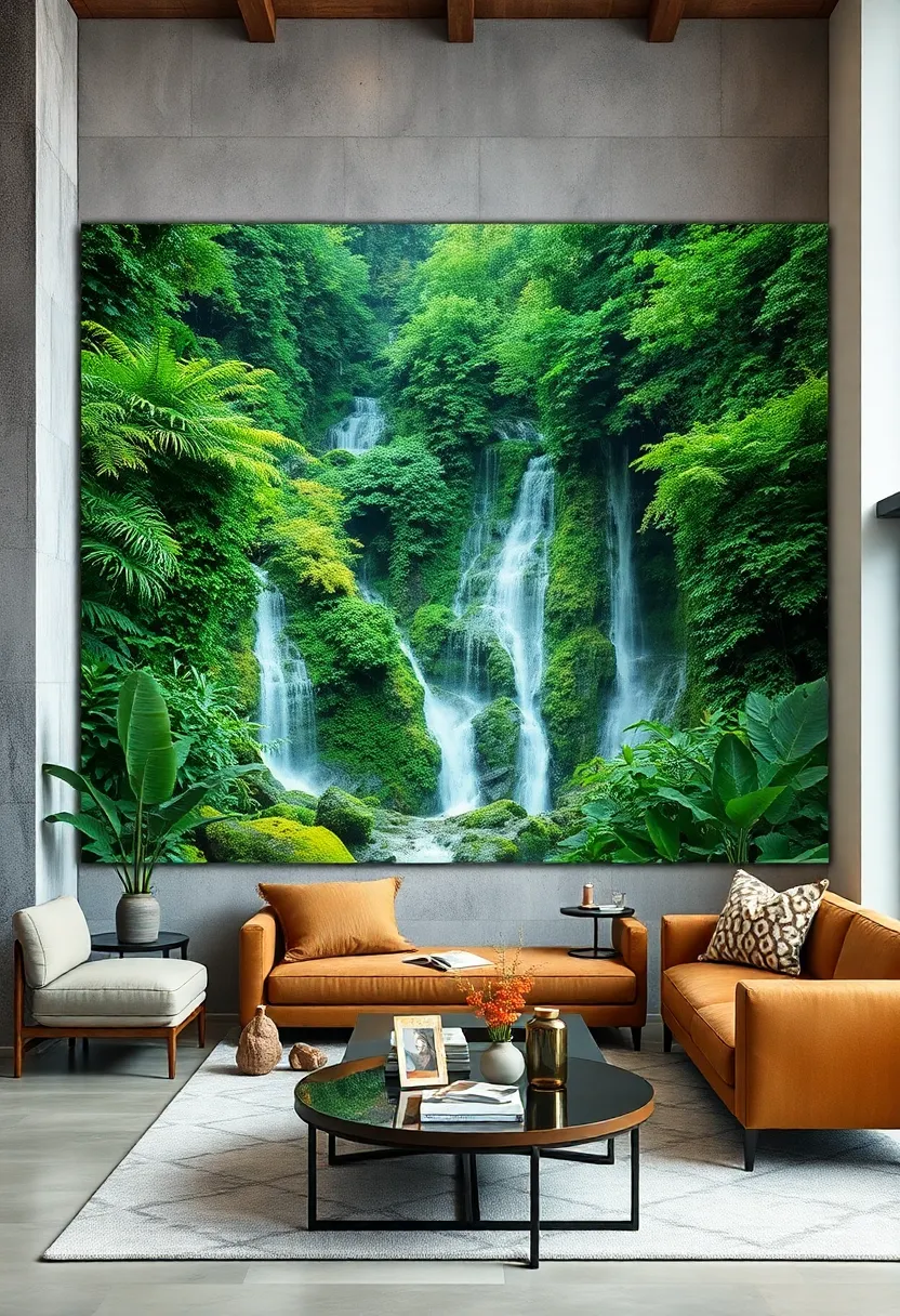 Rainforest Waterfalls:⁤ Dynamic cascading water amidst dense greenery adds movement⁢ and vibrancy to your⁤ decor