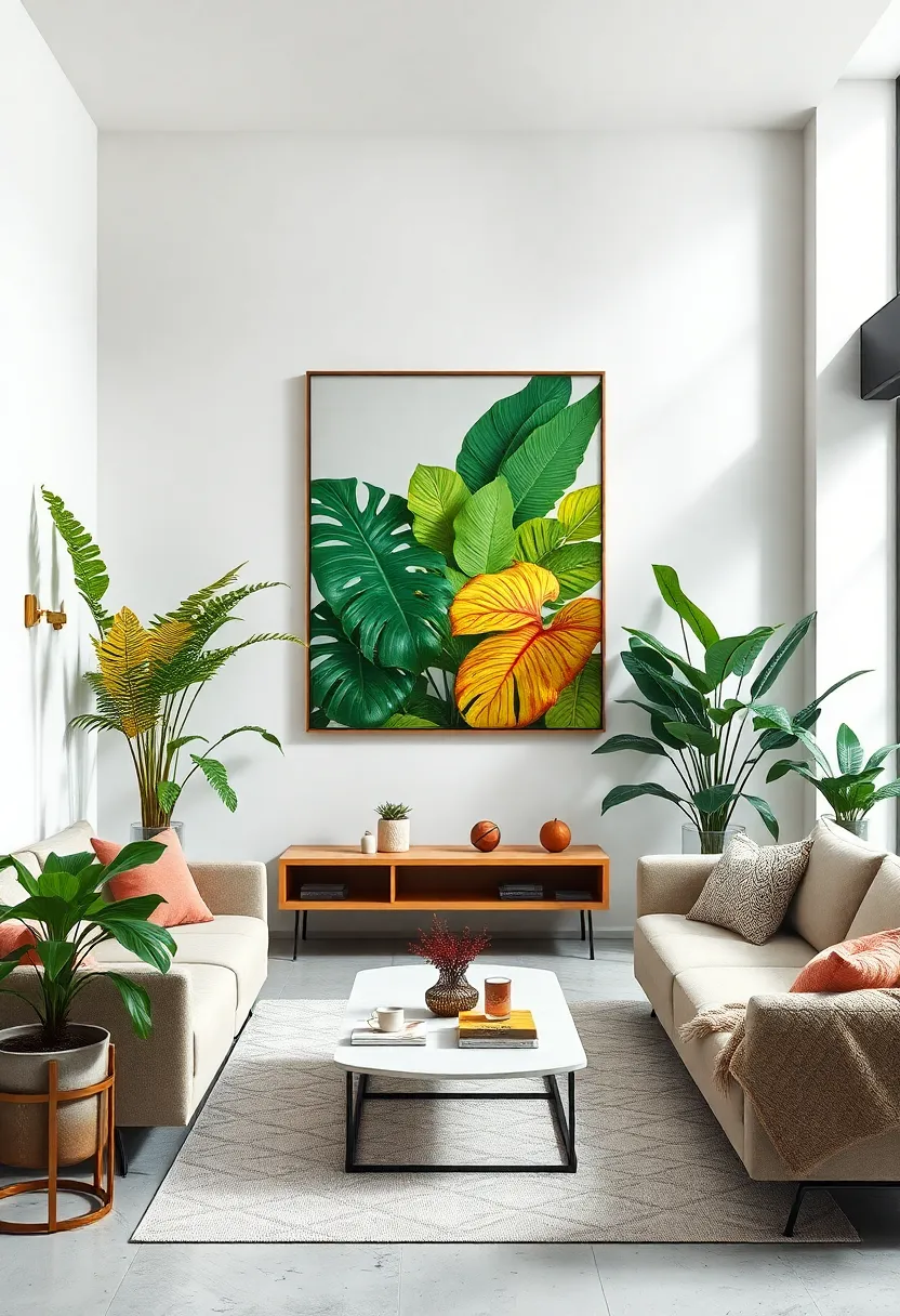 Vibrant ‍Tropical Leaves: Close-ups of monstera, palm, and fiddle-leaf plants bring an exotic, fresh atmosphere indoors