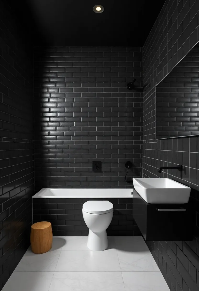 Experiment with Black Grout: Use black grout with lighter tiles for a bold, contemporary design twist